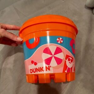 Dunkin Orange and Blue Kids Toy Bucket